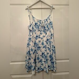 SHEIN Curve Blue Floral Spaghetti Strap Sundress